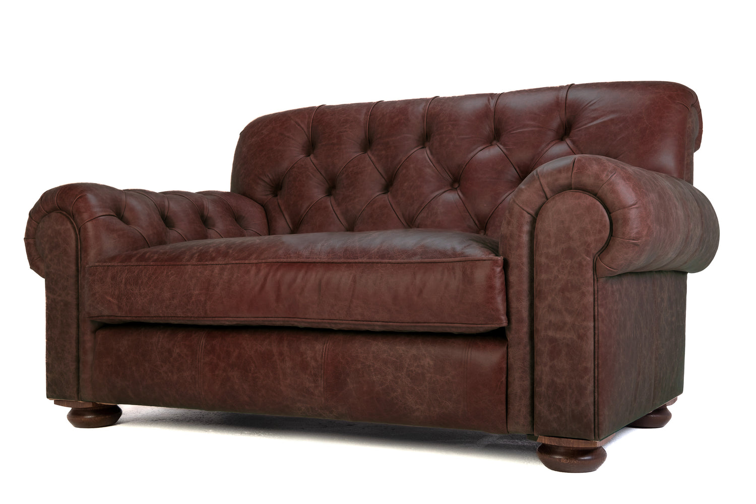 Old Boot Sofas Gaffer Love Seat Hobnail Leather Conker