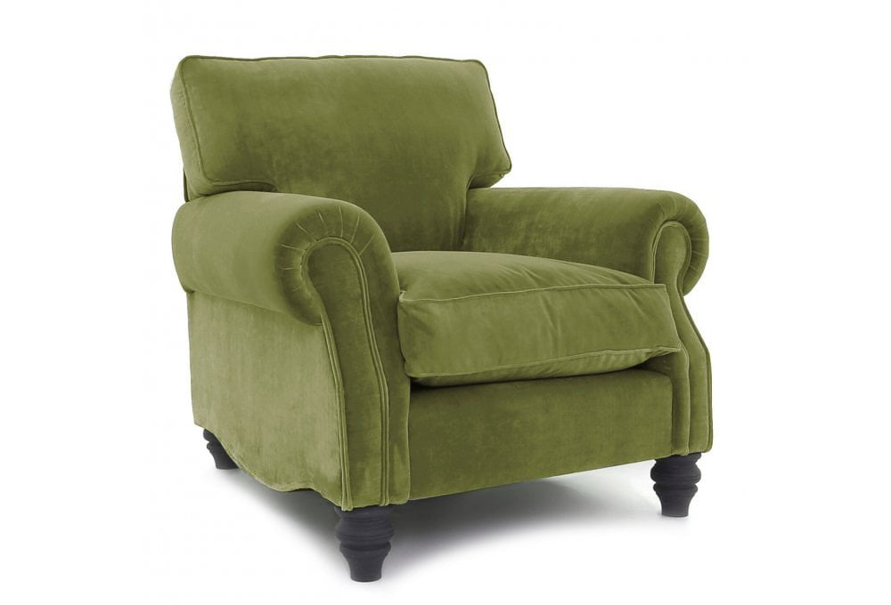 Old Boot Sofas Hepburn Armchair in Vintage Velvet Bracken