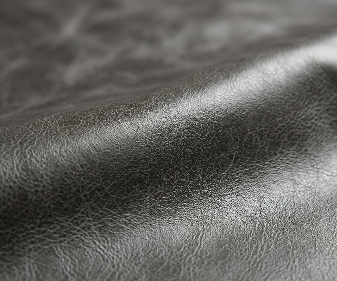 Close-up of Hobnail leather on a Hutch sofa