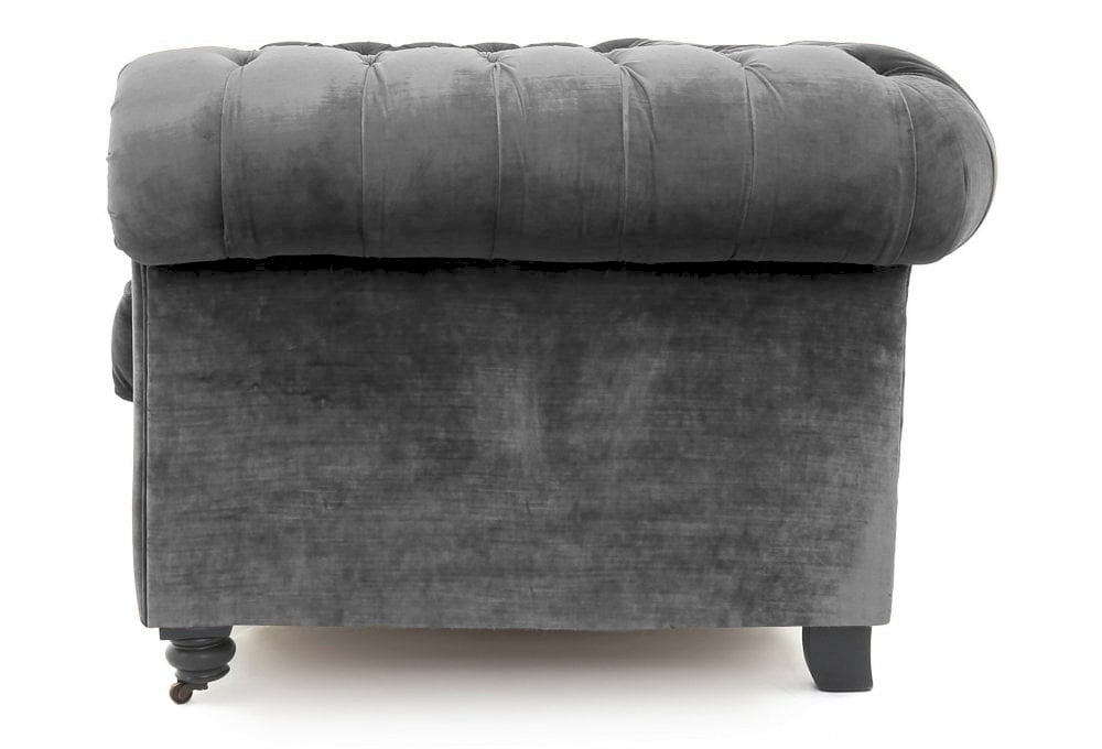 Old Boot Sofas Alfie Armchair in Aged Velvet Ash