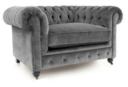Old Boot Sofas Alfie Armchair in Aged Velvet Ash
