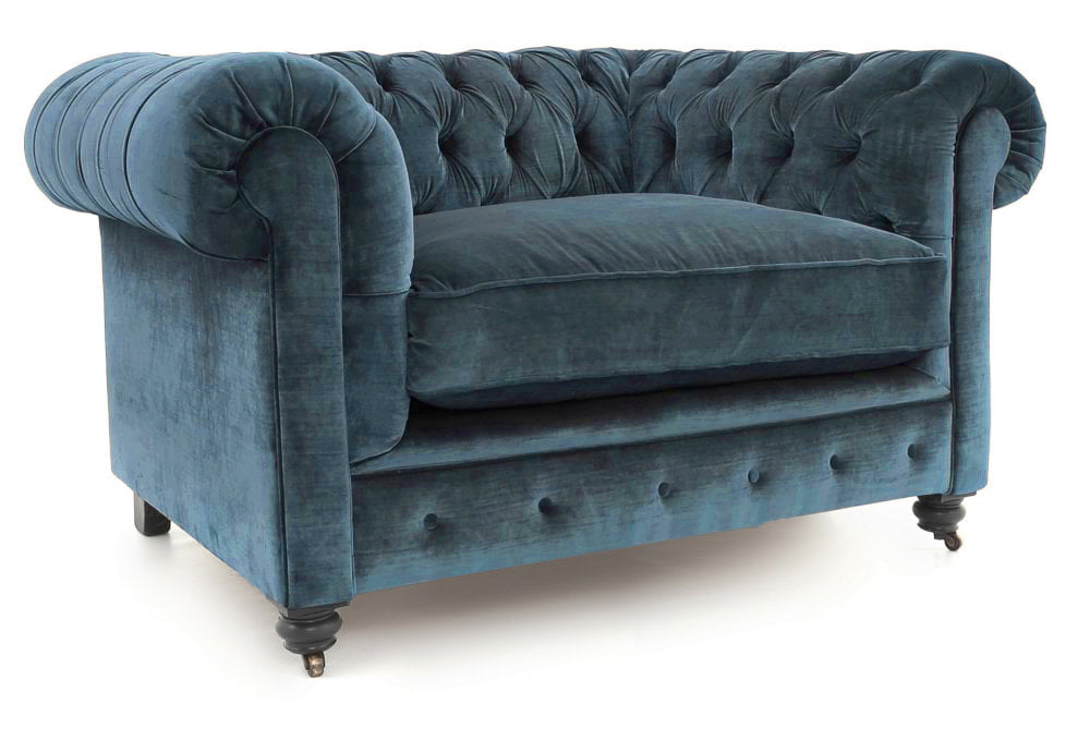 Old Boot Sofas Alfie Armchair Aged Velvet Denim