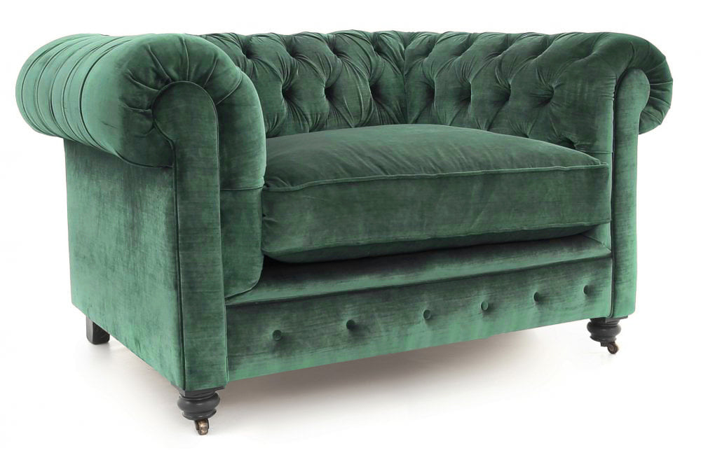 Old Boot Sofas Alfie Armchair Aged Velvet Emerald