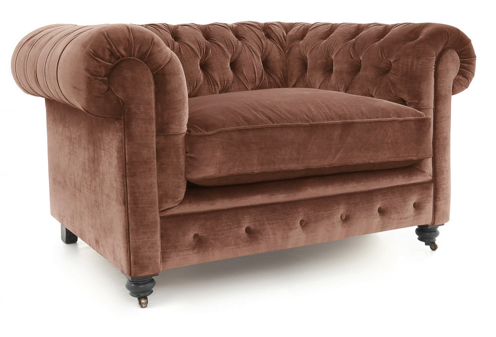 Old Boot Sofas Alfie Armchair Aged Velvet Rust