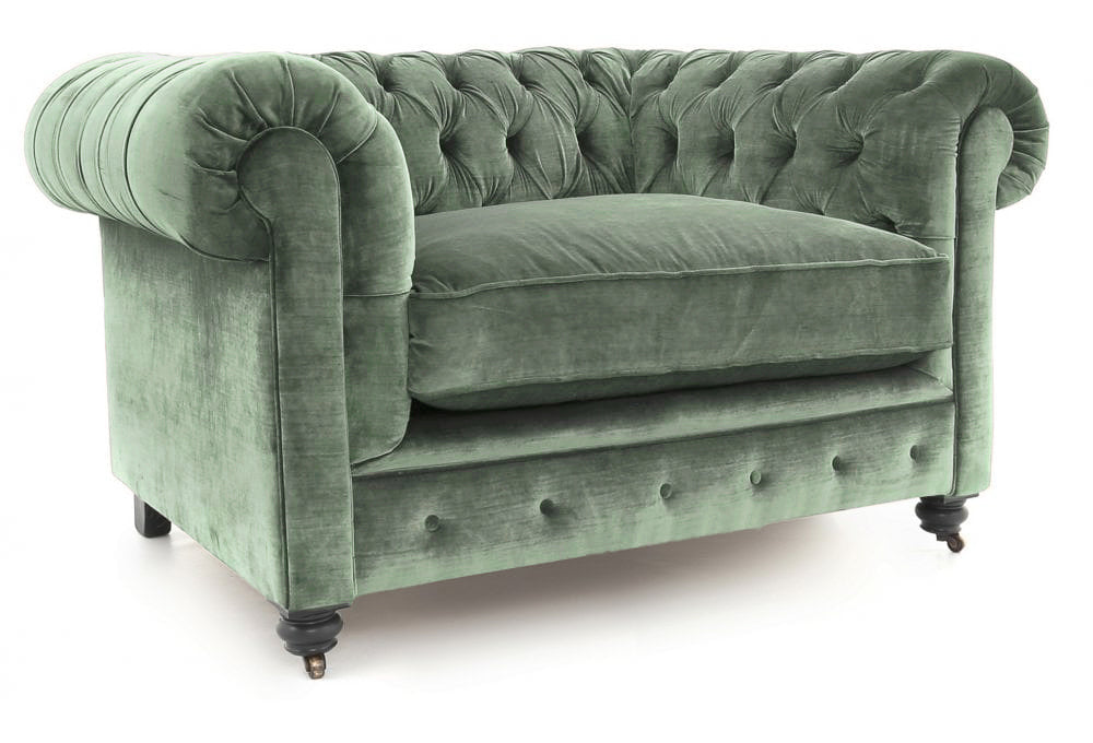 Old Boot Sofas Alfie Armchair Aged Velvet Seaglass