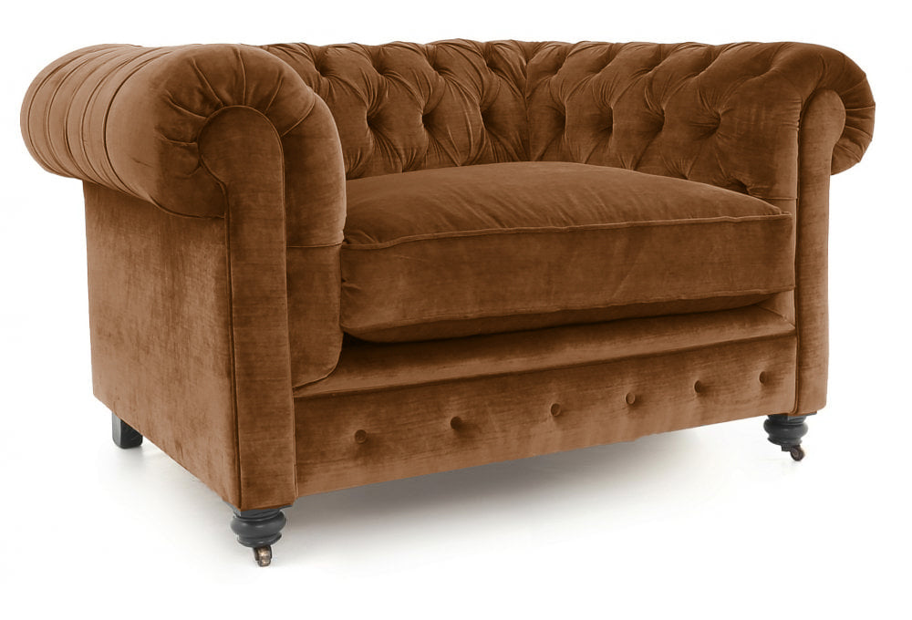 Old Boot Sofas Alfie Armchair Aged Velvet Turmeric