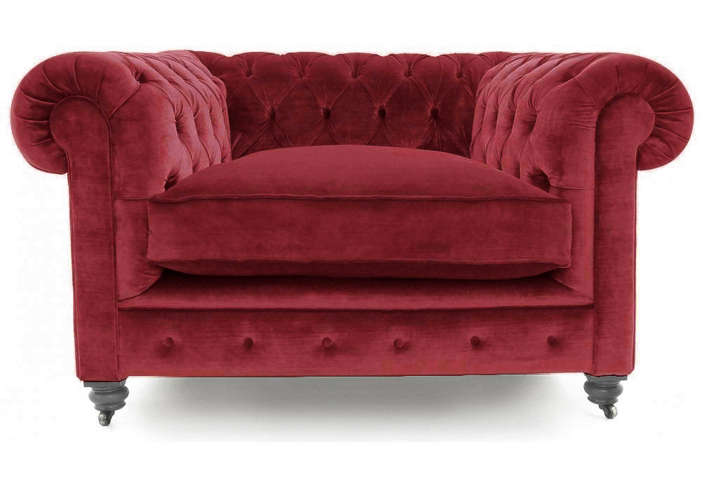 Old Boot Sofas Alfie Armchair Harmony Velvet Berry