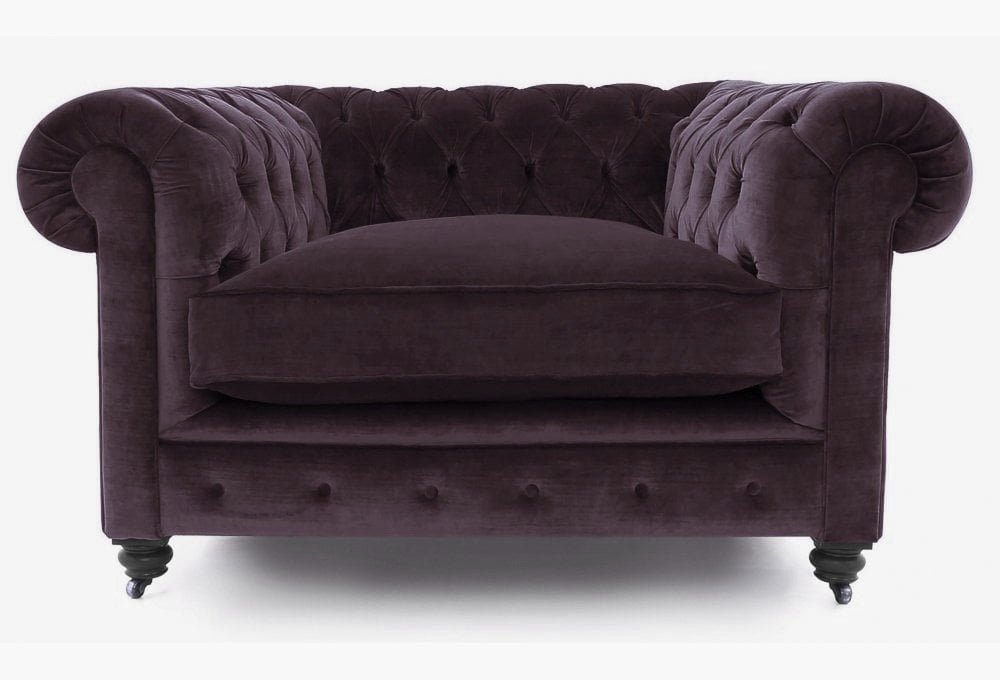 Old Boot Sofas Alfie Armchair Harmony Velvet Mulberry