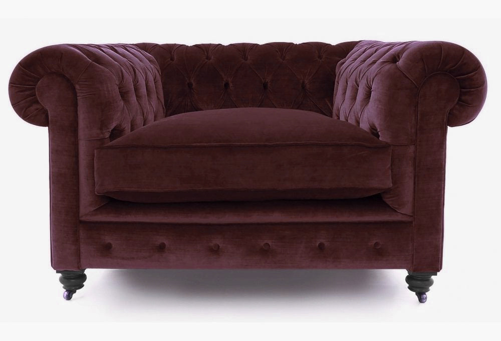 Old Boot Sofas Alfie Armchair Mellow Fabric Amethyst