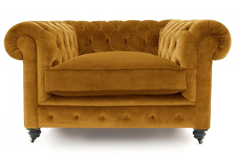 Old Boot Sofas Alfie Armchair Mellow Fabric Gold