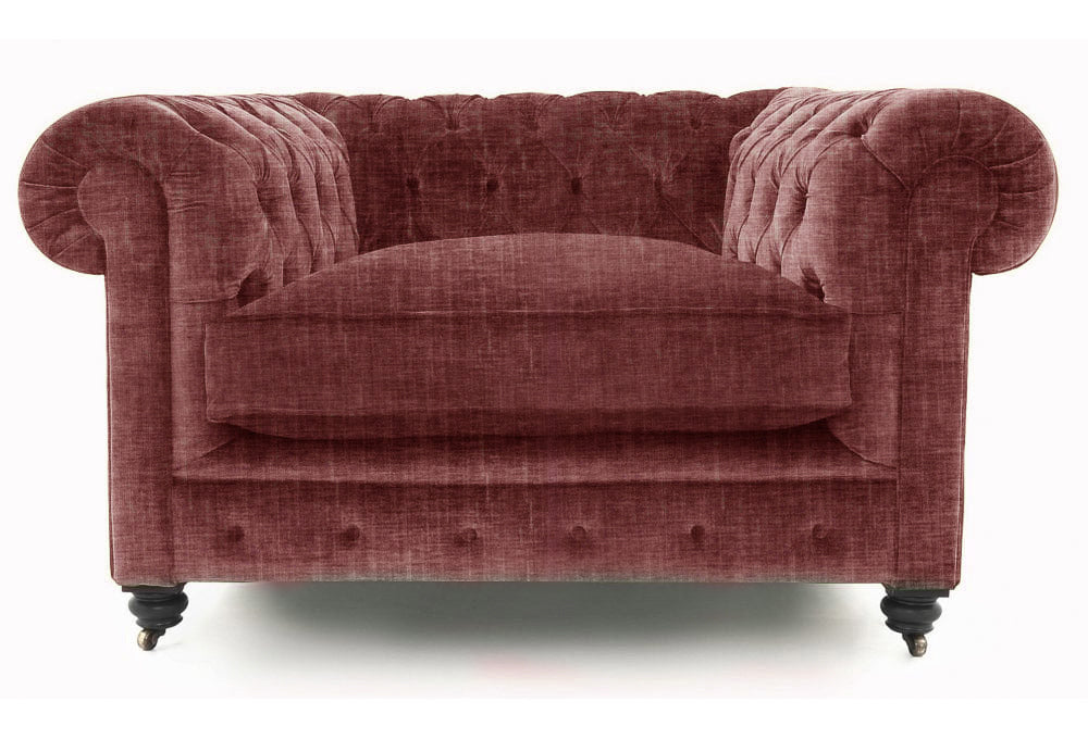 Old Boot Sofas Alfie Armchair Shabby Velvet Burgundy
