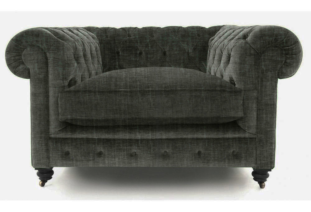 Old Boot Sofas Alfie Armchair Shabby Velvet Fossil