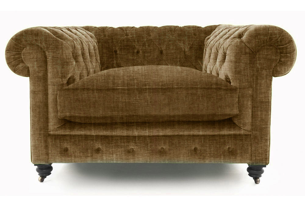 Old Boot Sofas Alfie Armchair Shabby Velvet Tawny