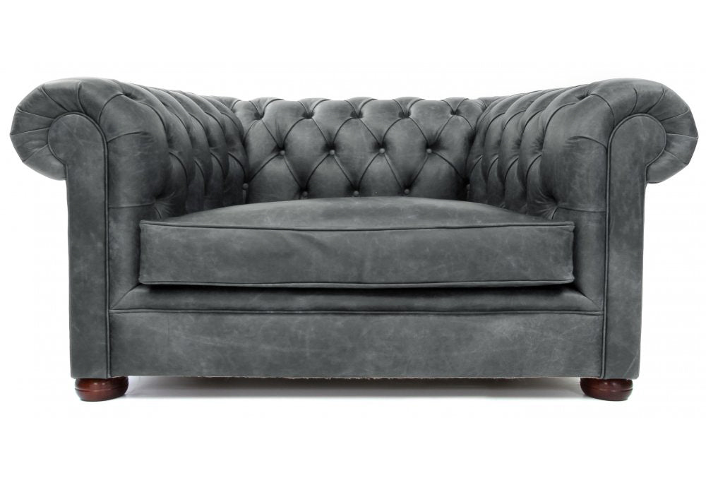 Old Boot Sofas Alfie Armchair Vintage Leather Grey