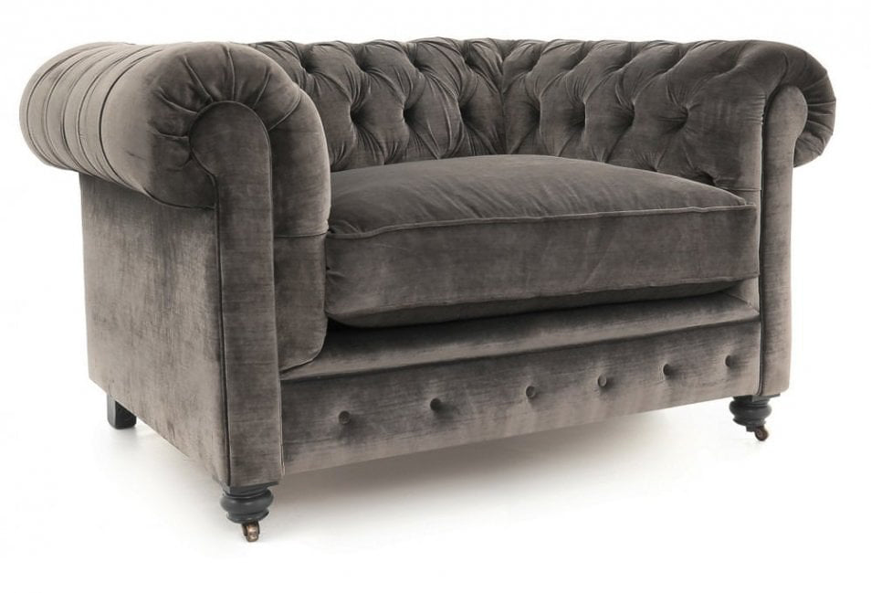 Old Boot Sofas Alfie Armchair Vintage Velvet Onyx