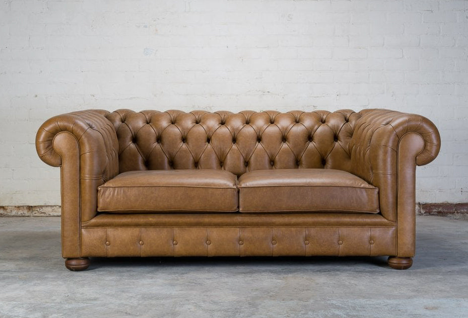 Old Boot Sofas Alfie 2 Seater Sofa in Hobnail Leather Lush