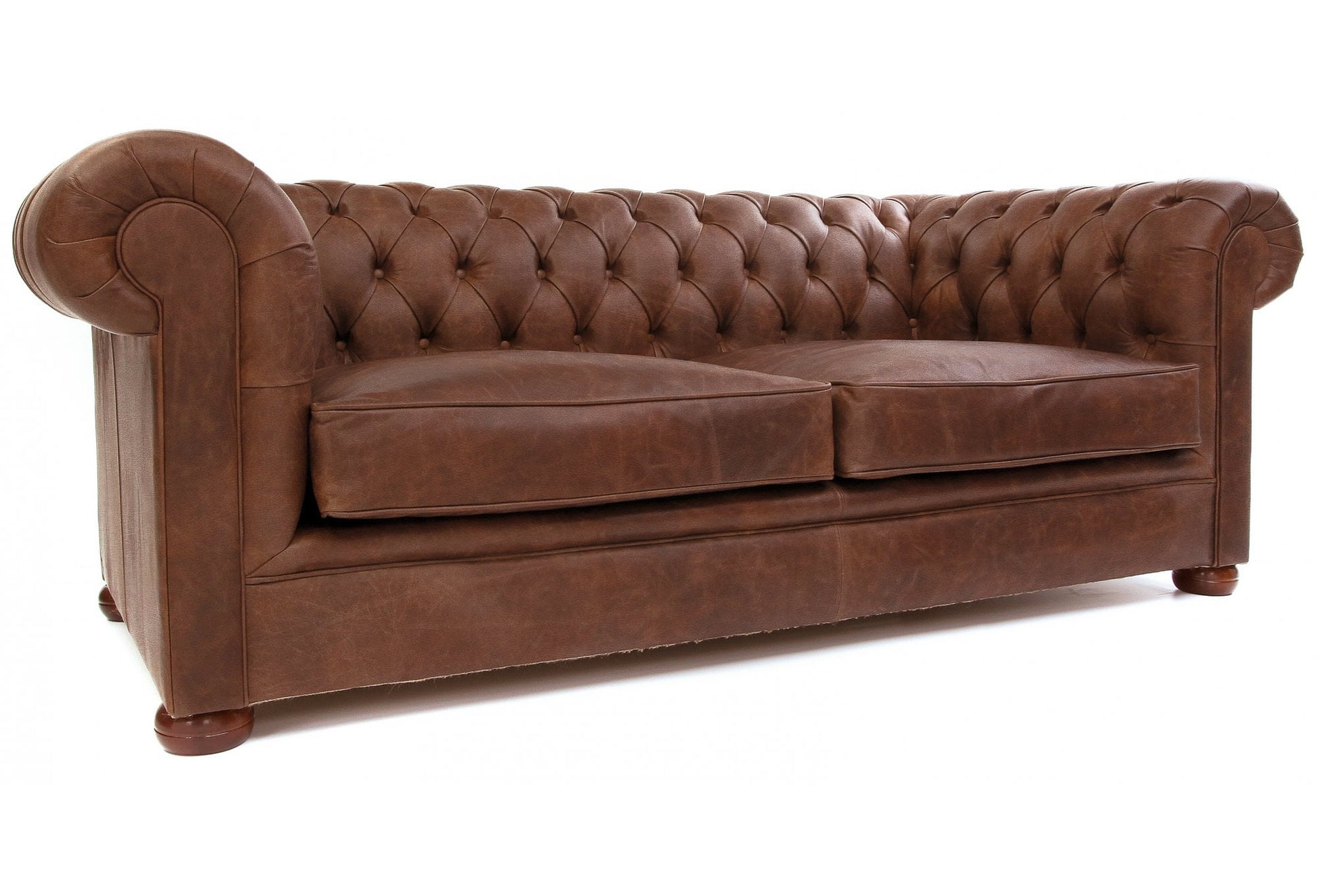 Old Boot Sofas Alfie Sofa Hobnail Leather Mocca