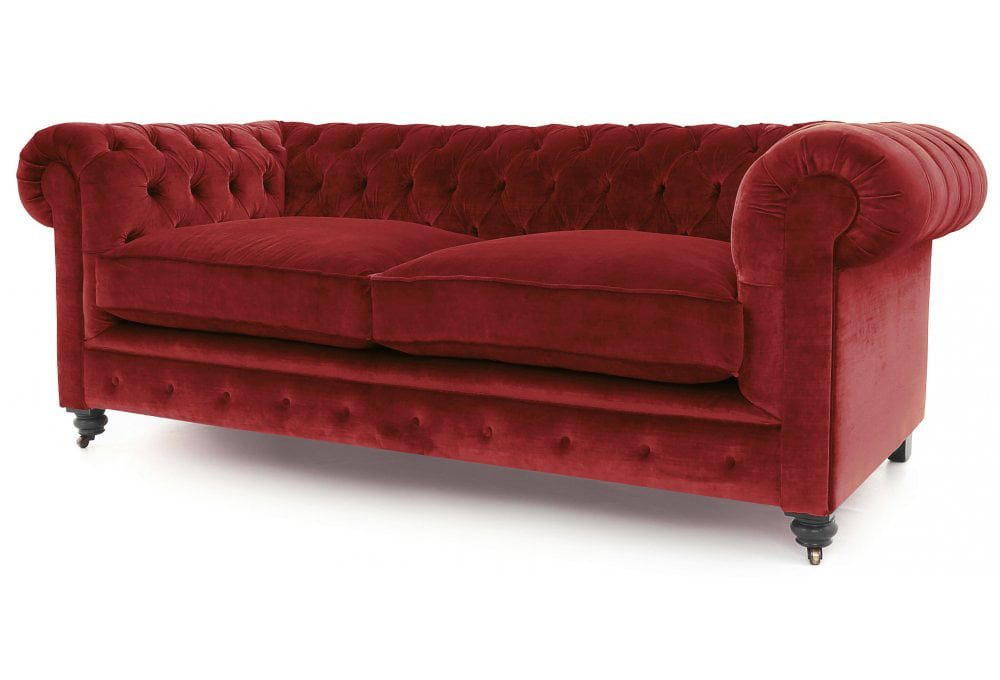 Old Boot Sofas Alfie Sofa Vintage Velvet Scarlet