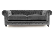 Old Boot Sofas Alfie 3 Seater Sofa in Aged Velvet Ash
