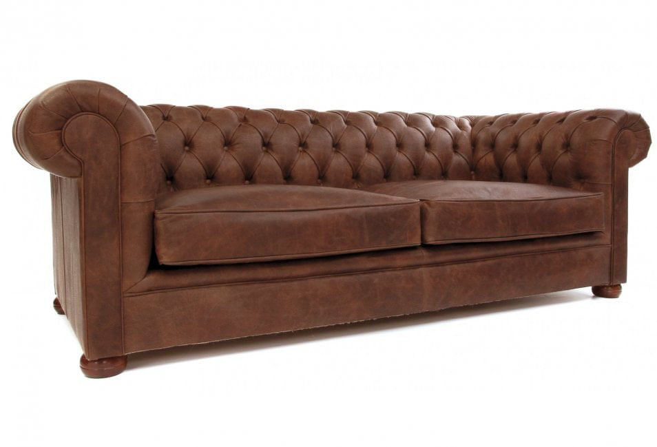 Old Boot Sofas Alfie Sofa Hobnail Leather Mocca