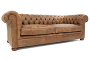 Old Boot Sofas Alfie 3 Seater Sofa in Rustic Leather Buckskin
