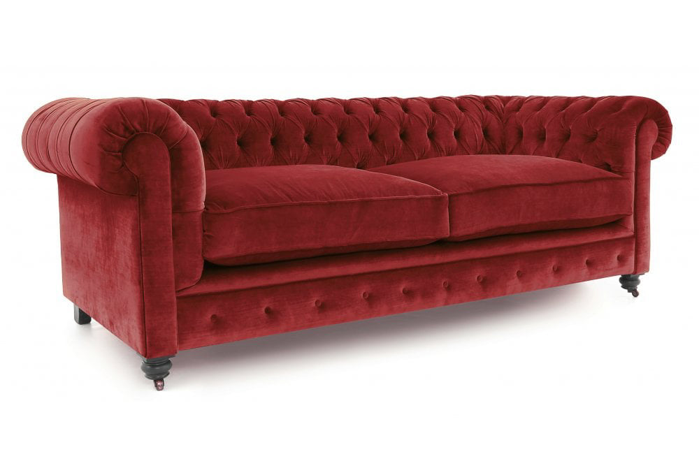 Old Boot Sofas Alfie Sofa Vintage Velvet Scarlet