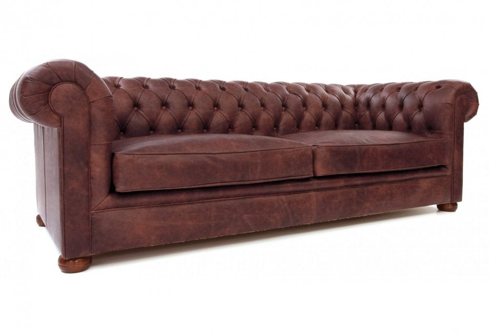 Old Boot Sofas Alfie Sofa Hobnail Leather Conker