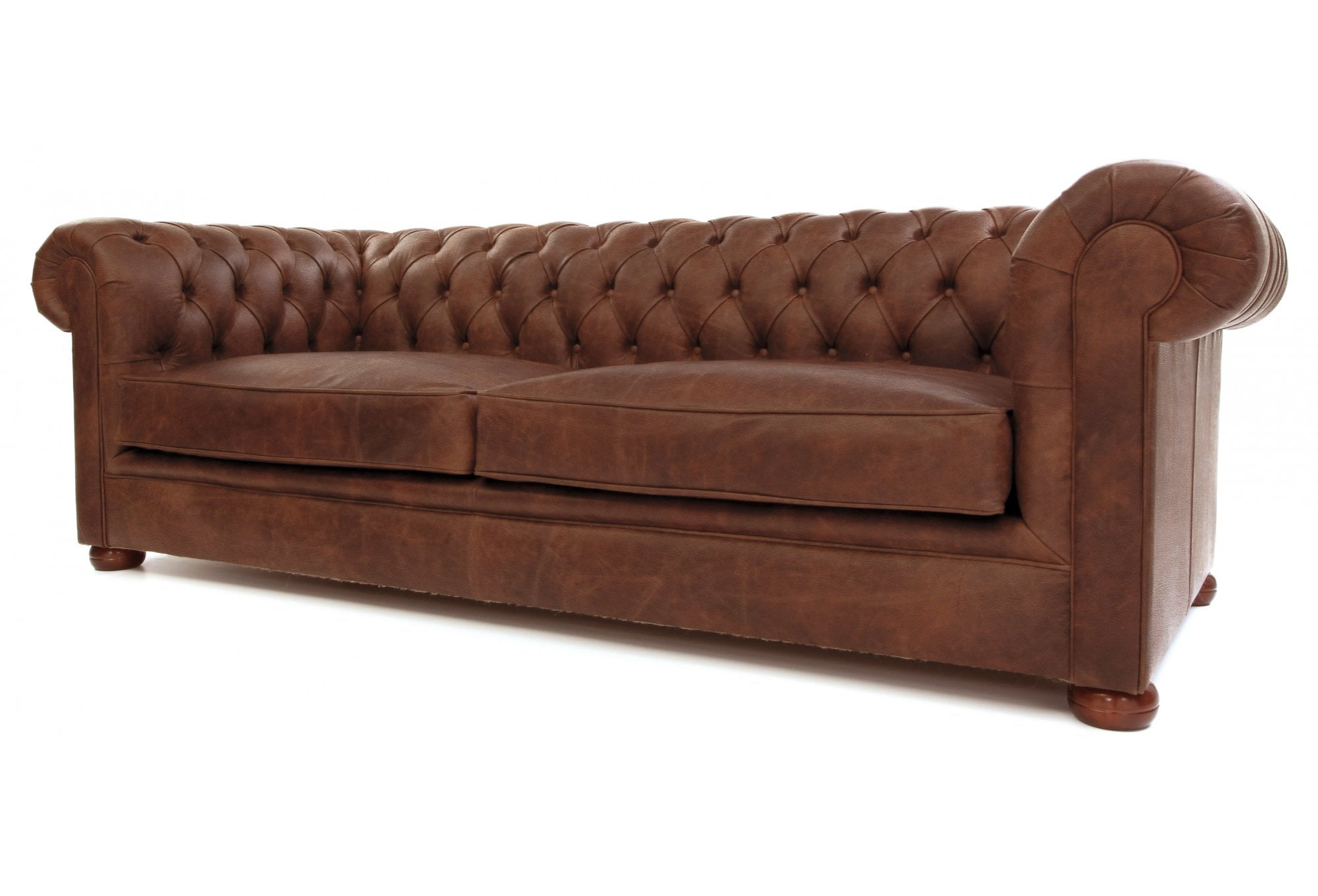 Old Boot Sofas Alfie Sofa Hobnail Leather Mocca