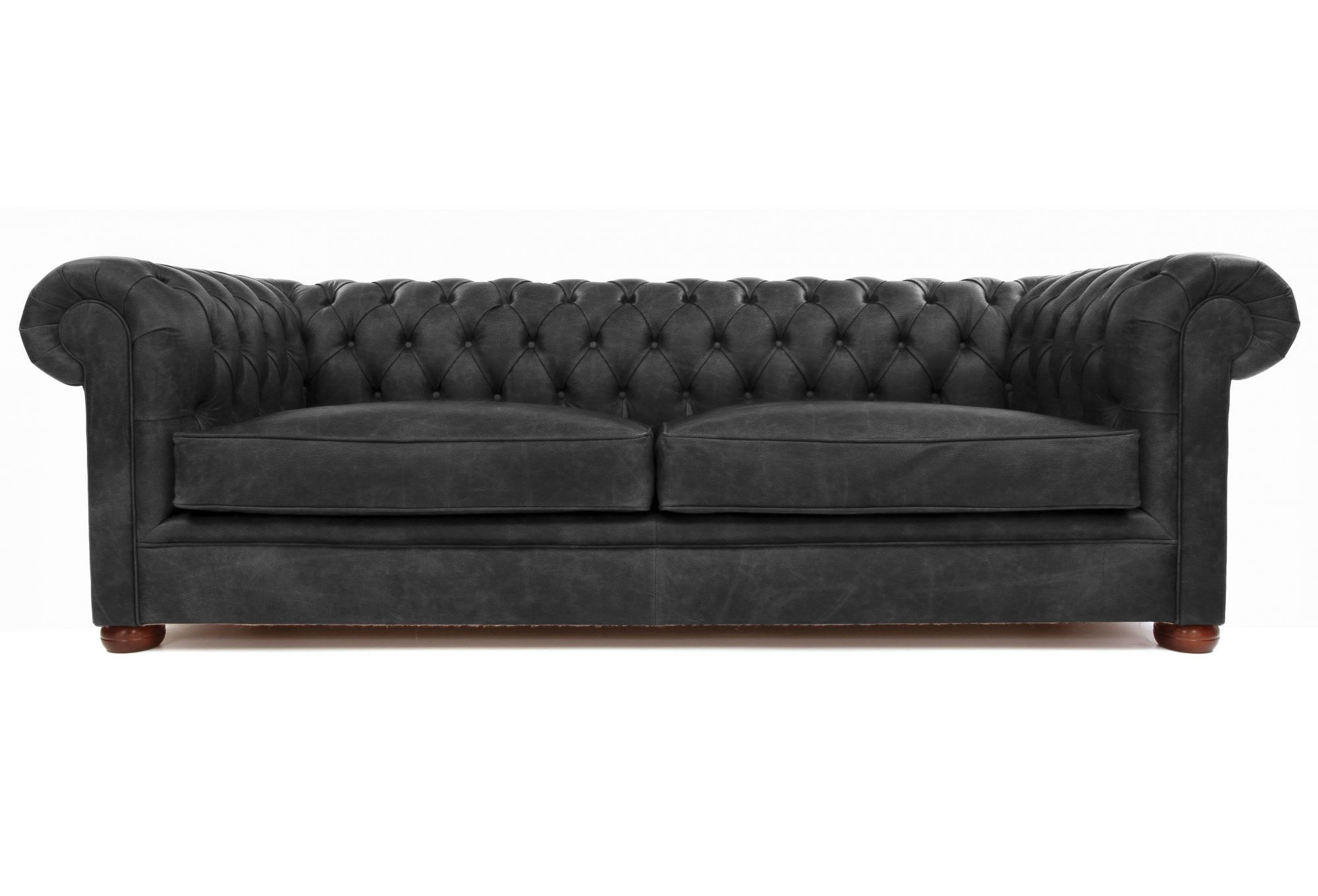 Old Boot Sofas Alfie Sofa Hobnail Leather Graphite