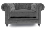 Old Boot Sofas Alfie Love Seat in Aged Velvet Ash
