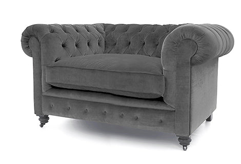 Old Boot Sofas Alfie Love Seat Aged Velvet Ash