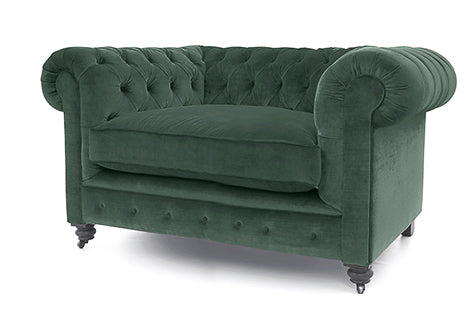 Old Boot Sofas Alfie Love Seat Aged Velvet Emerald
