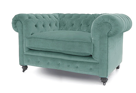 Old Boot Sofas Alfie Love Seat Aged Velvet Powder