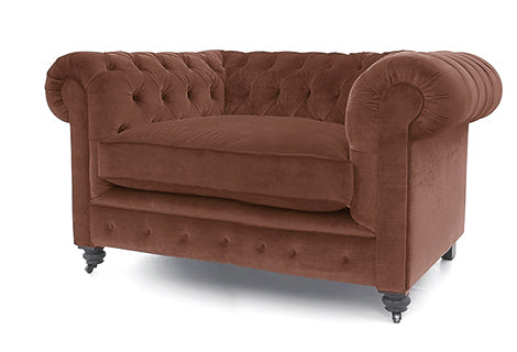 Old Boot Sofas Alfie Love Seat Aged Velvet Rust