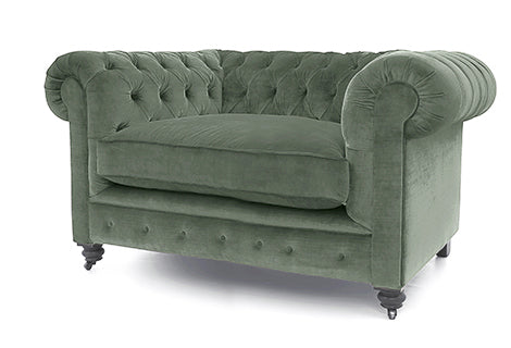 Old Boot Sofas Alfie Love Seat Aged Velvet Seaglass