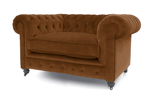 Old Boot Sofas Alfie Love Seat Aged Velvet Turmeric