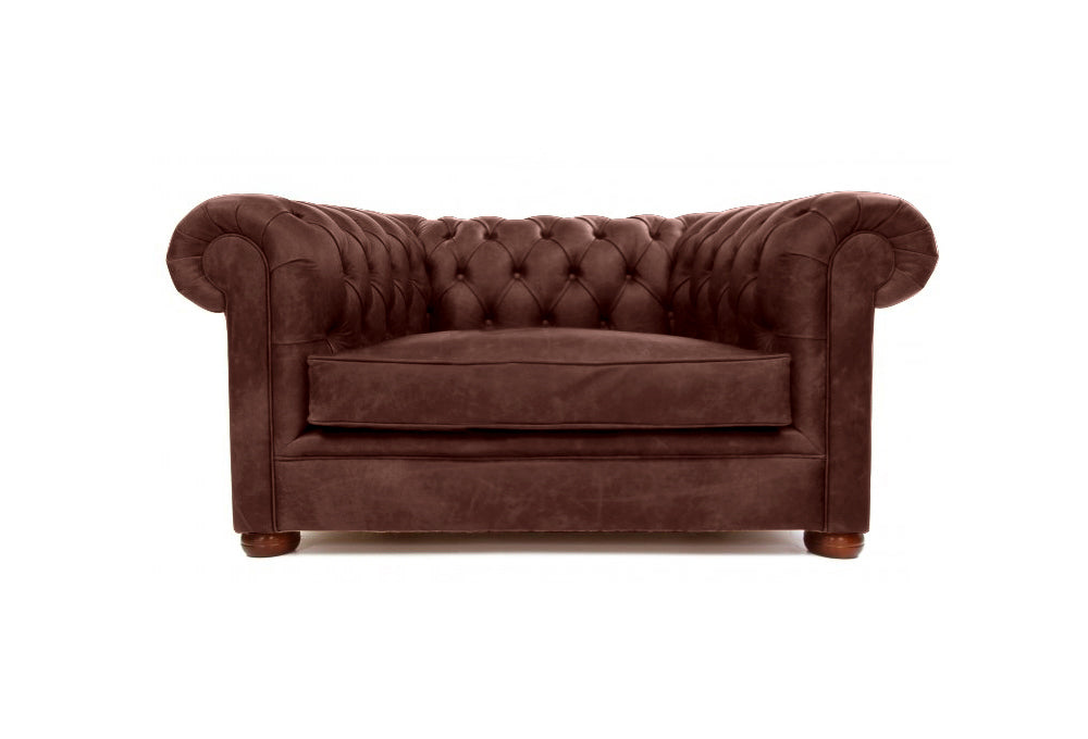 Old Boot Sofas Alfie Love Seat Hobnail Leather Conker