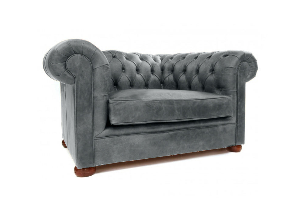 Old Boot Sofas Alfie Love Seat Vintage Leather Grey