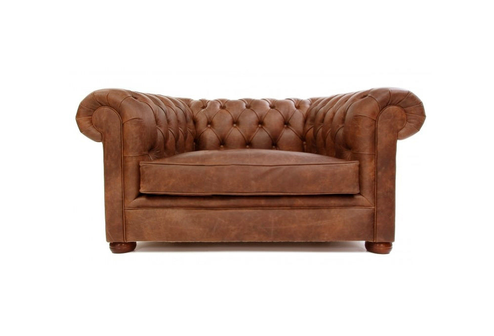 Old Boot Sofas Alfie Love Seat in Vintage Leather Tan
