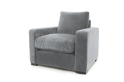 Old Boot Sofas Battersea Armchair in Aged Velvet Ash