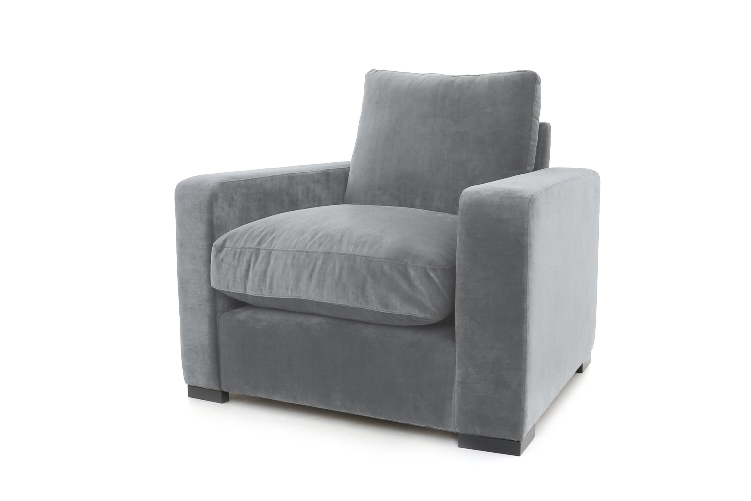 Old Boot Sofas Battersea Armchair in Aged Velvet Ash