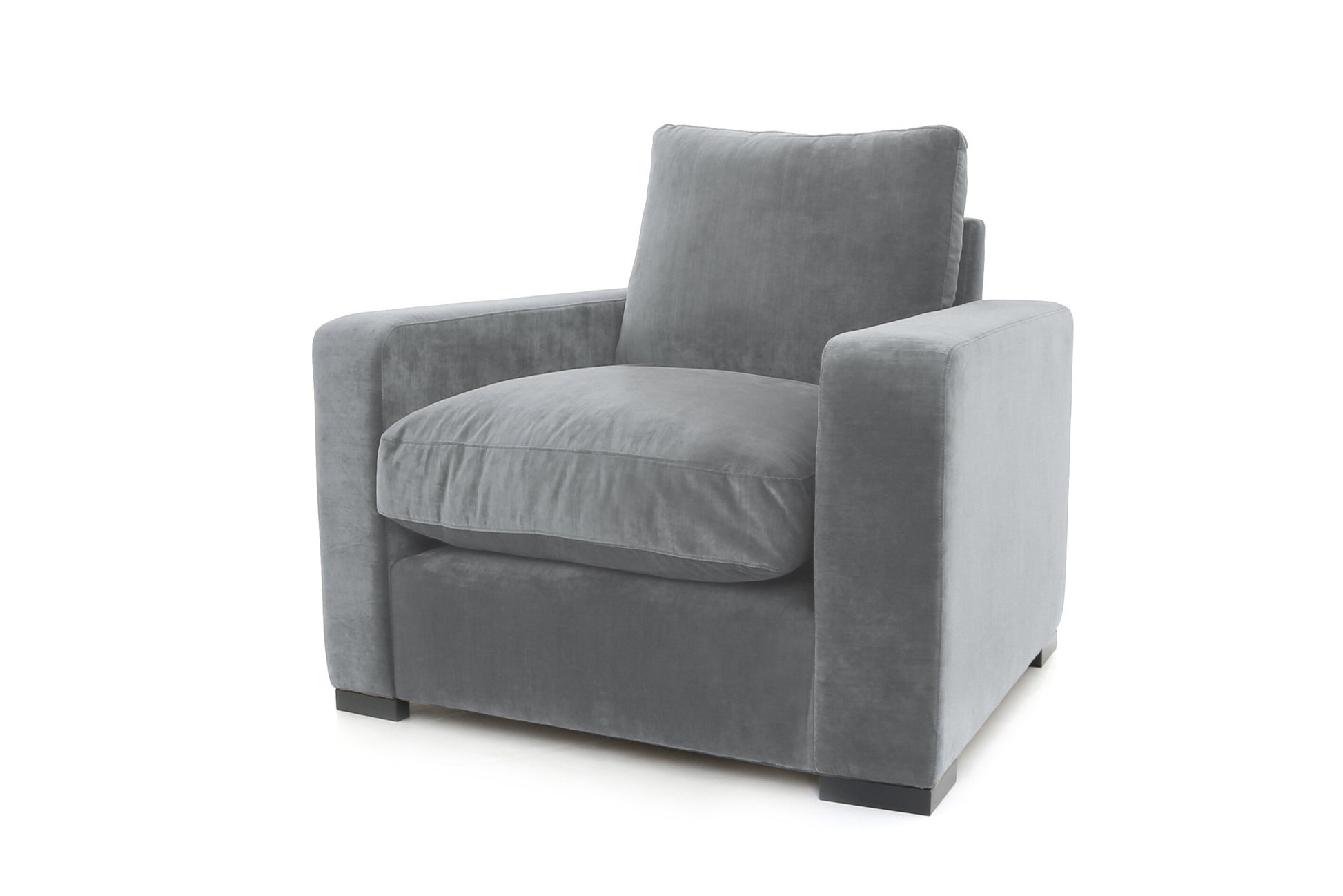 Old Boot Sofas Battersea Armchair in Aged Velvet Ash