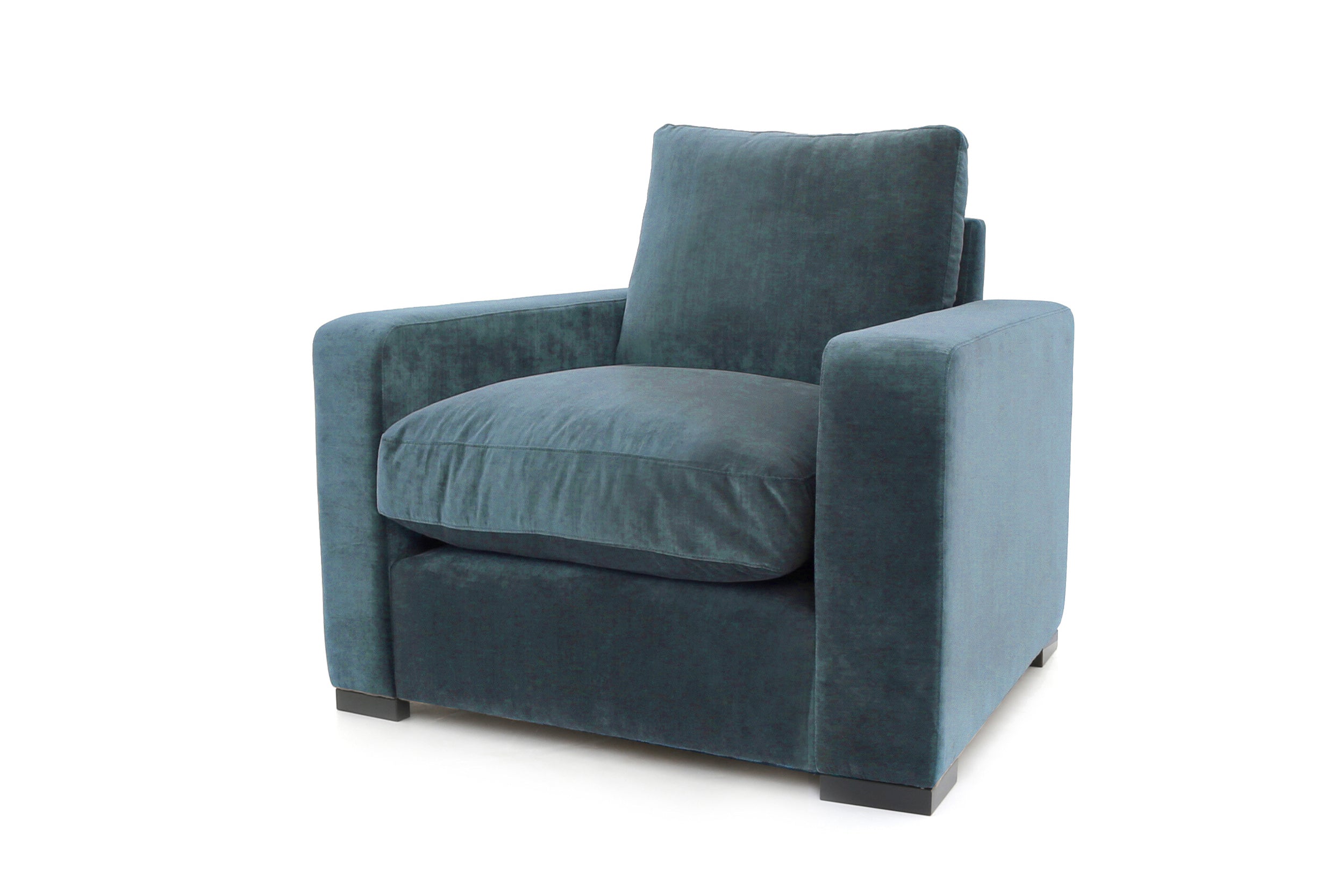 Old Boot Sofas Battersea Armchair in Aged Velvet Denim