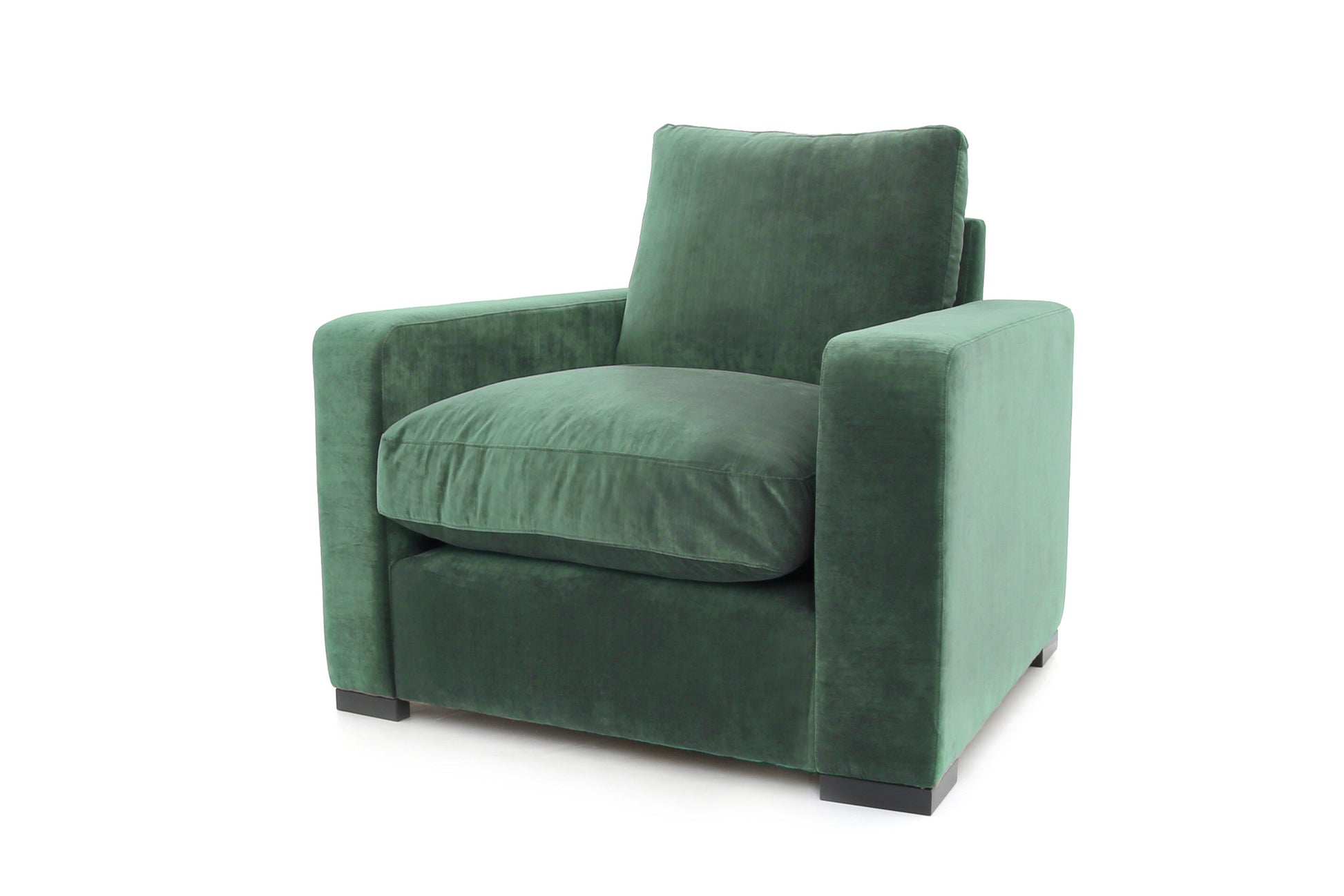 Old Boot Sofas Battersea Armchair in Aged Velvet Emerald