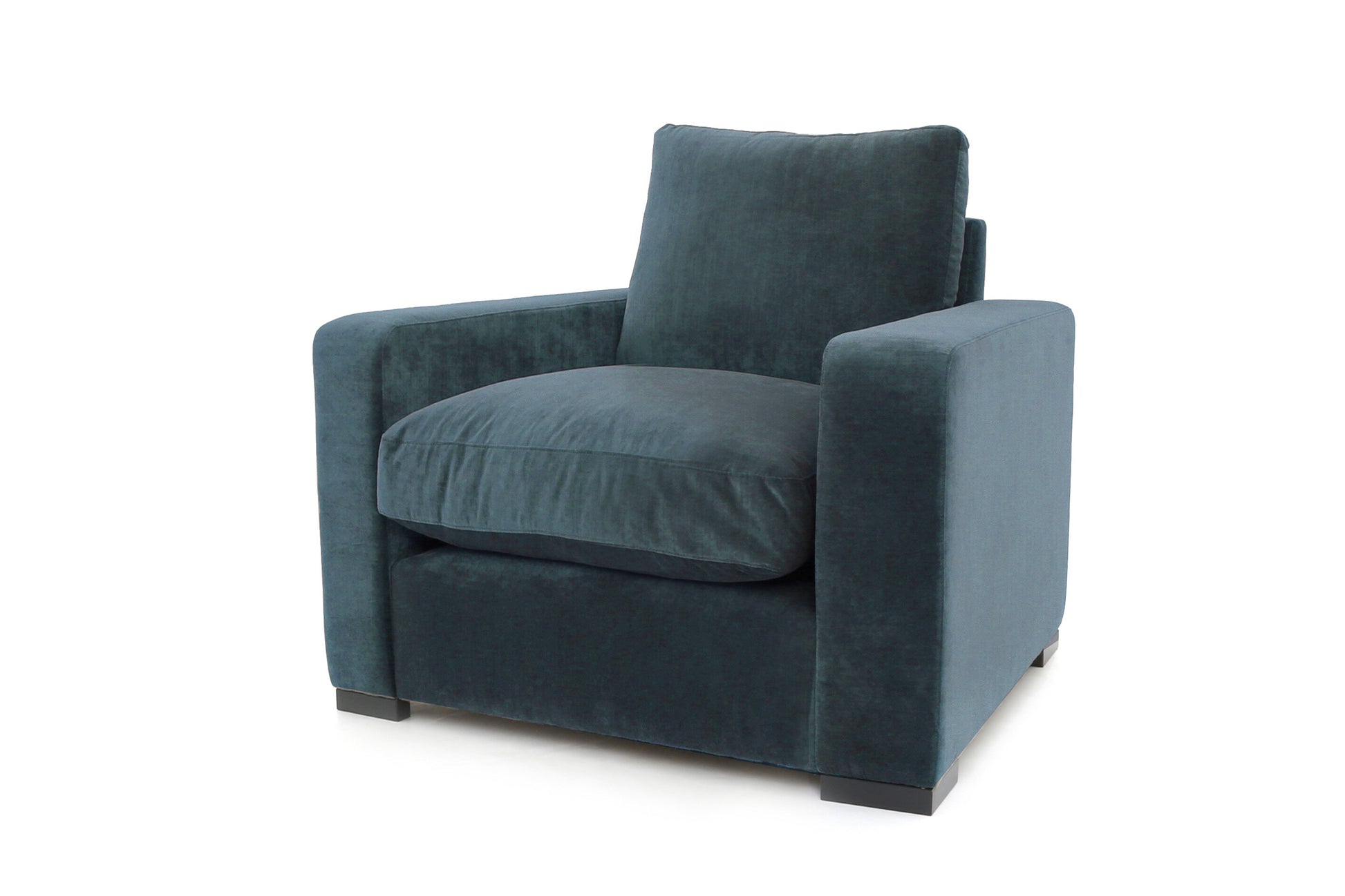 Old Boot Sofas Battersea Armchair in Aged Velvet Indigo