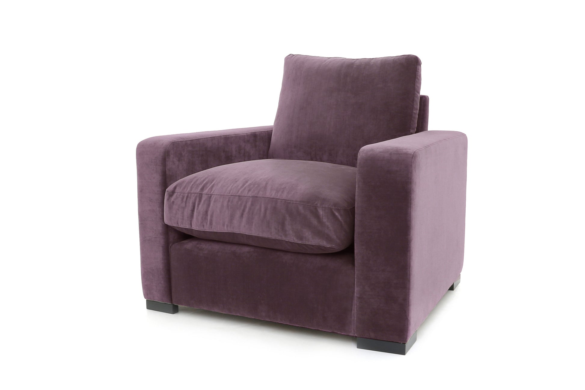 Old Boot Sofas Battersea Armchair in Aged Velvet Iris