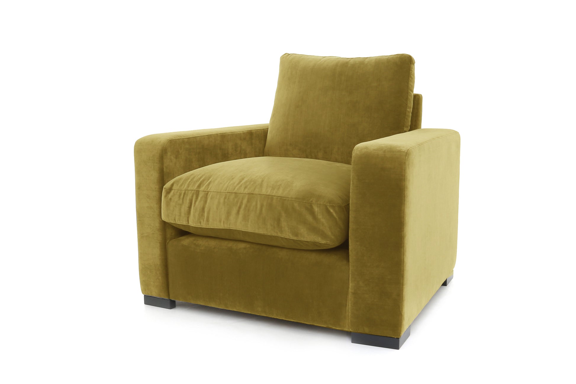 Old Boot Sofas Battersea Armchair in Aged Velvet Ochre