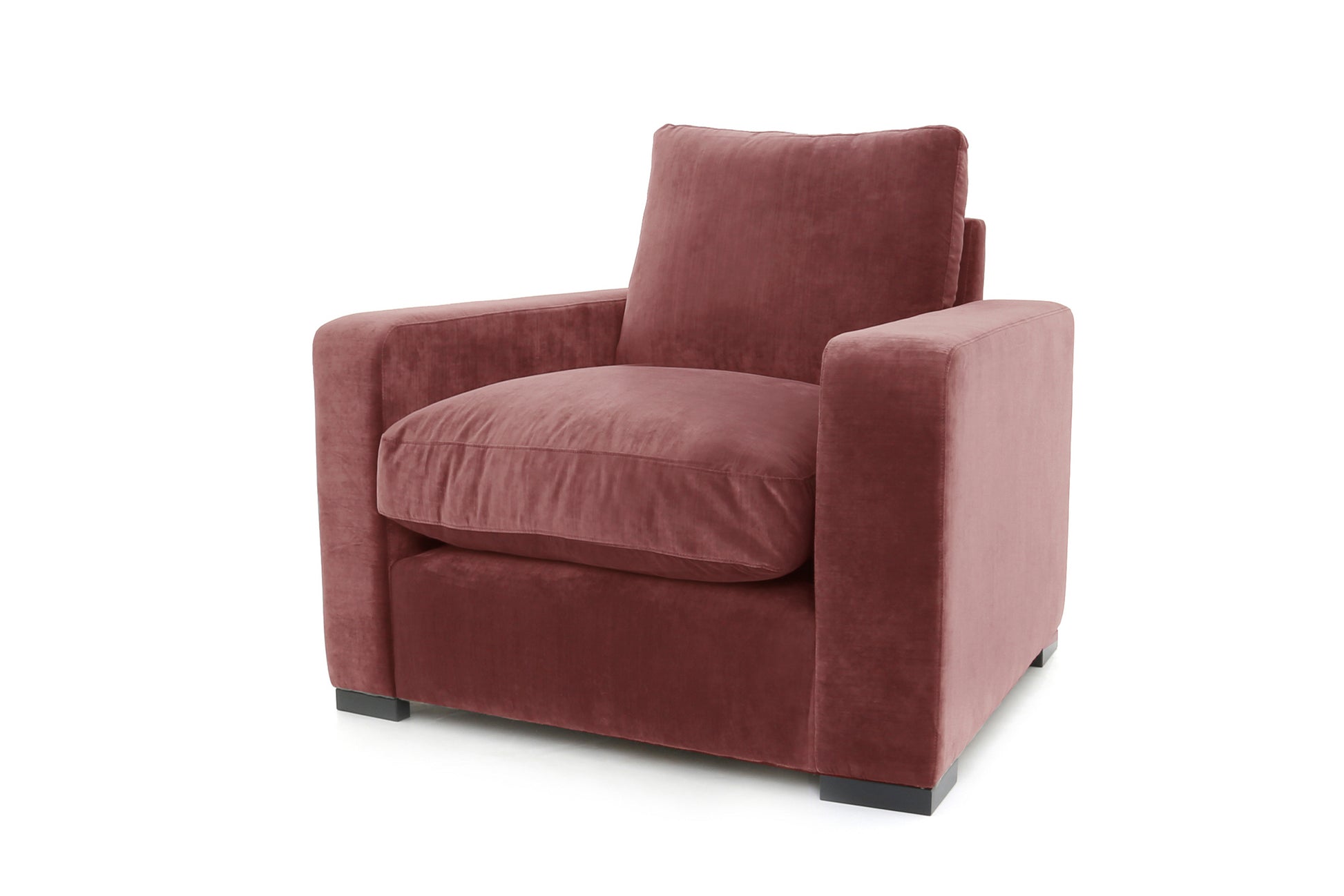 Old Boot Sofas Battersea Armchair in Aged Velvet Pinot