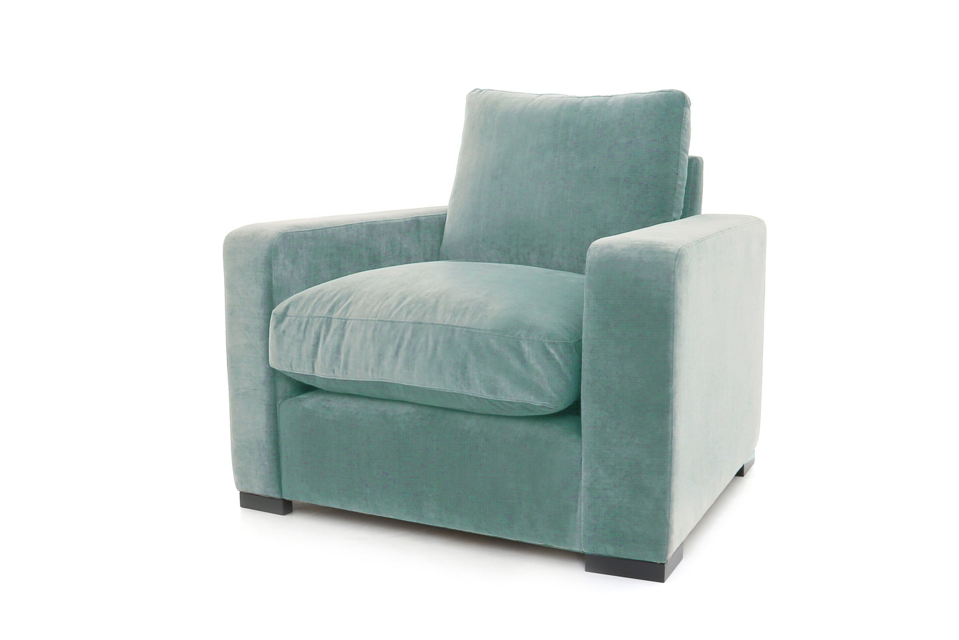 Old Boot Sofas Battersea Armchair in Aged Velvet Powder