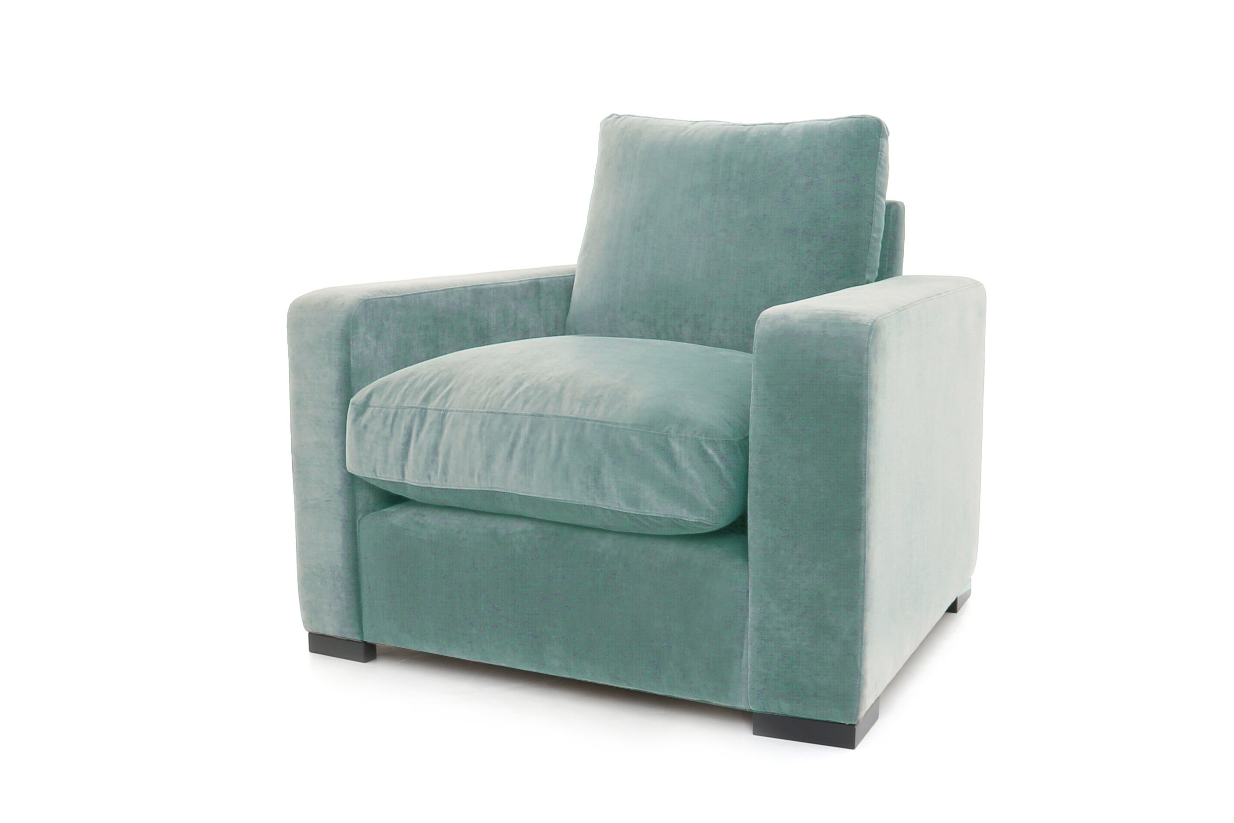 Old Boot Sofas Battersea Armchair in Aged Velvet Powder